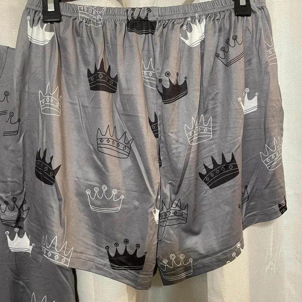 SHEIN Gray Princess Pajama Set Shorts Size‎ XL New without tags